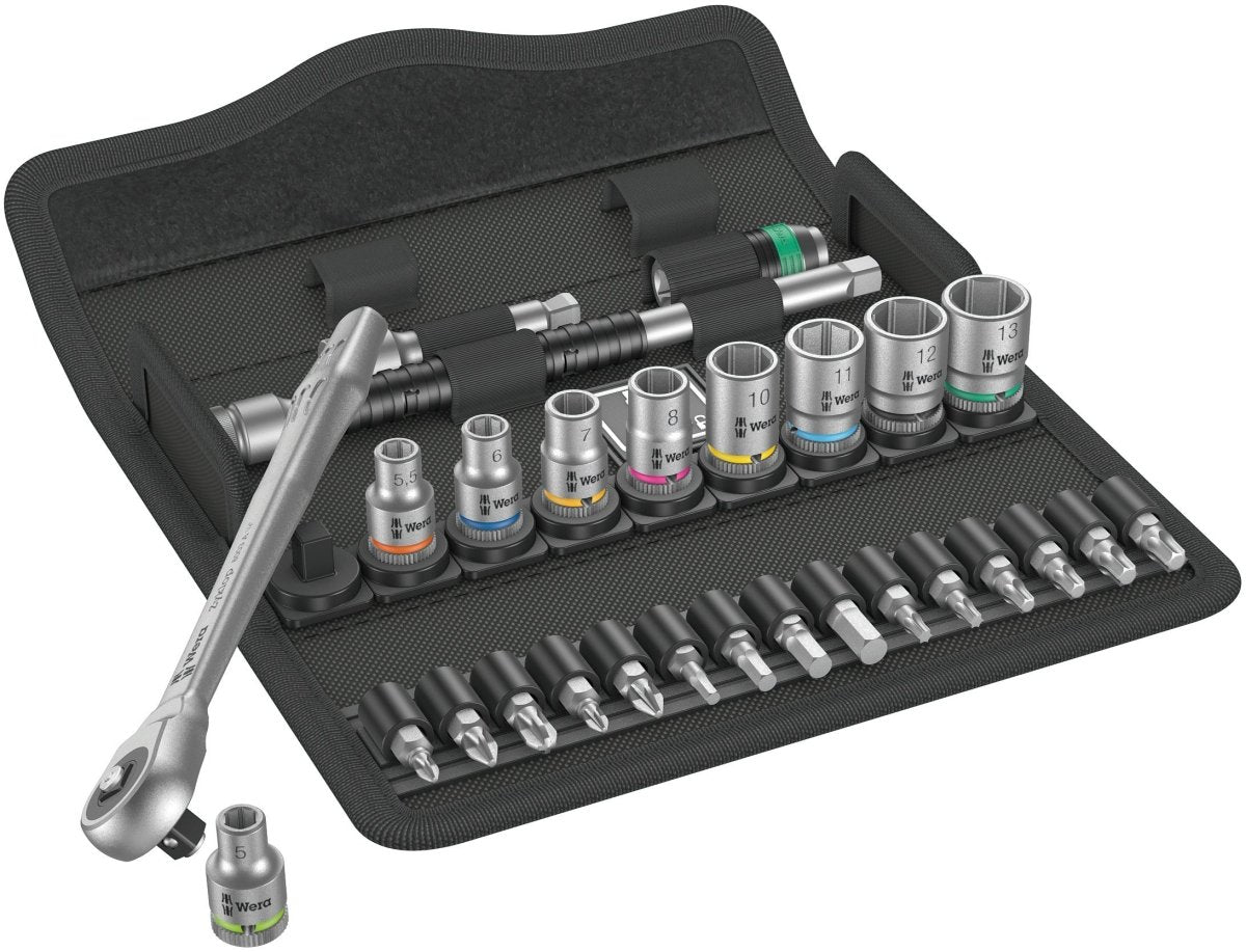 Wera 8100 SA 7 Zyklop Metal Push Ratchet Set 1/4" Drive Metric 05004017001