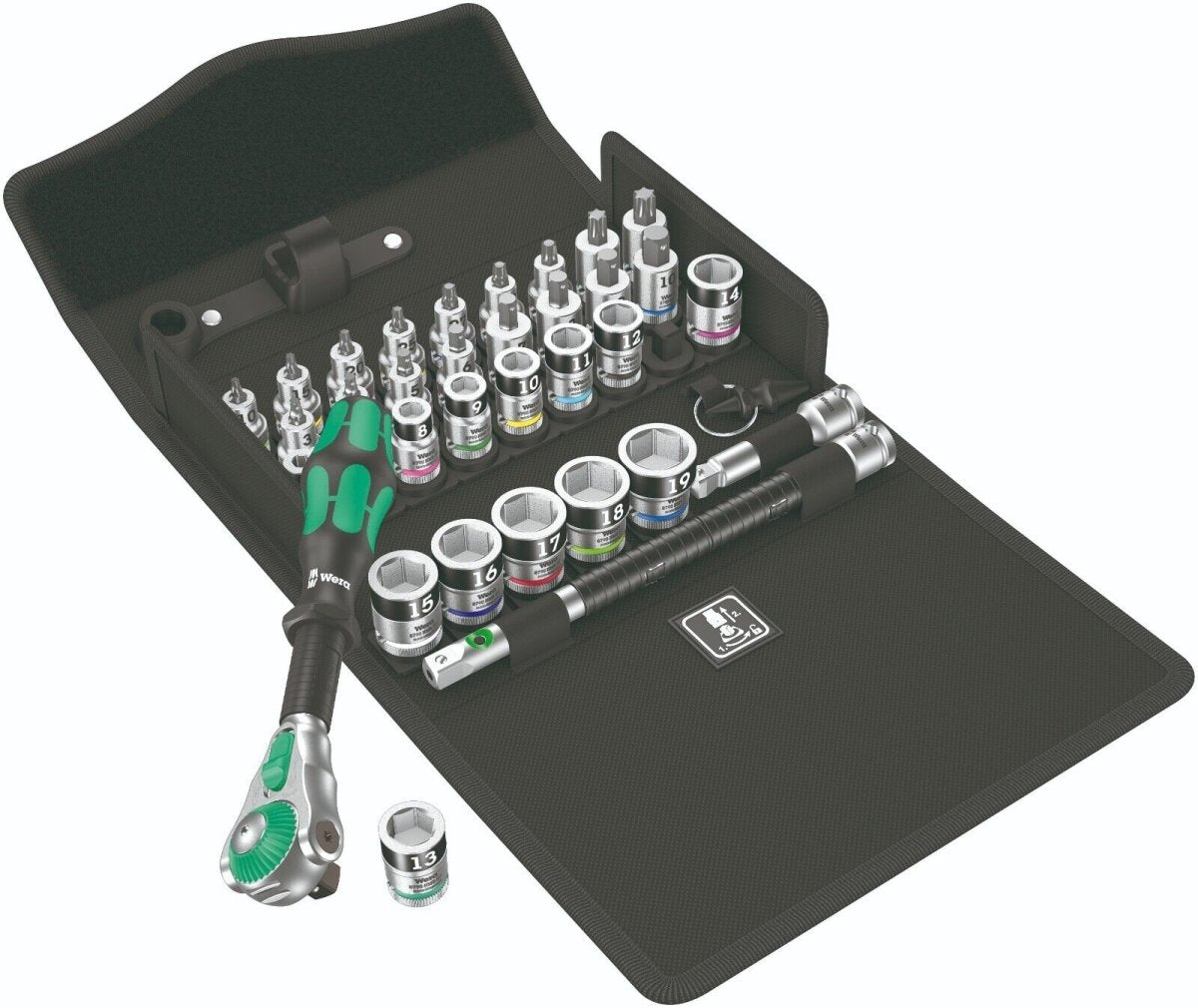 Wera 8100 SB All In Zyklop Speed Ratchet Set HF 3/8" Drive Metric 05003536001