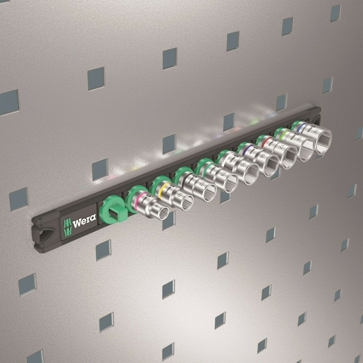 Wera B Zyklop Magnetic Rail Socket Set 3/8" Drive 9 Pieces SAE 05005450001