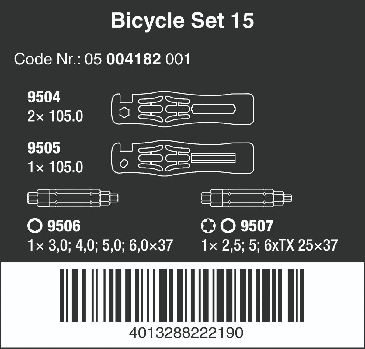 Wera Bicycle Set 15 5 Pieces 05004182001