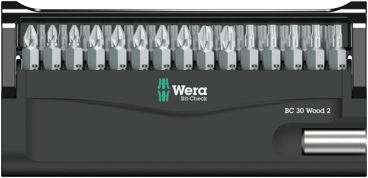 Wera Bit-Check 30 Wood 2 SB Screwdriver Bit Set 05057438001