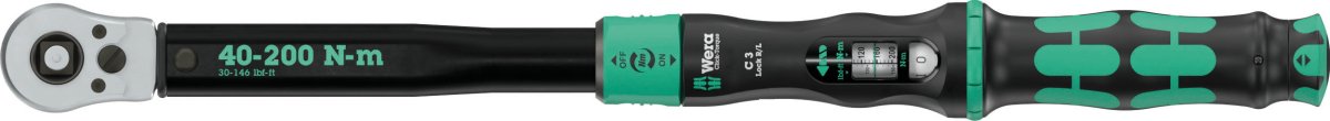 Wera Click-Torque Lock C 3 R/L Torque Wrench 40 - 200 Nm 1/2" Drive 05075695001