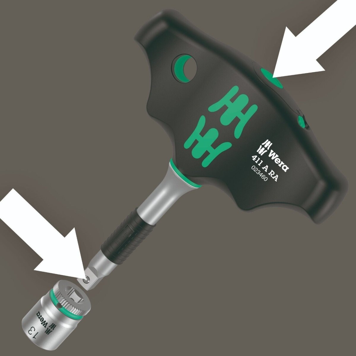 Wera Kraftform Kompakt 400 RA Set 2 Ratcheting T-Handle Set SAE 05057474001